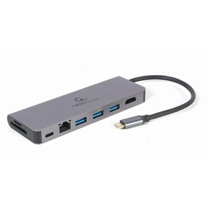Gembird USB-C Docking Station με HDMI 4K PD Ethernet Γκρι (A-CM-COMBO5-05) (GEMA-CM-COMBO5-05)-GEMA-CM-COMBO5-05