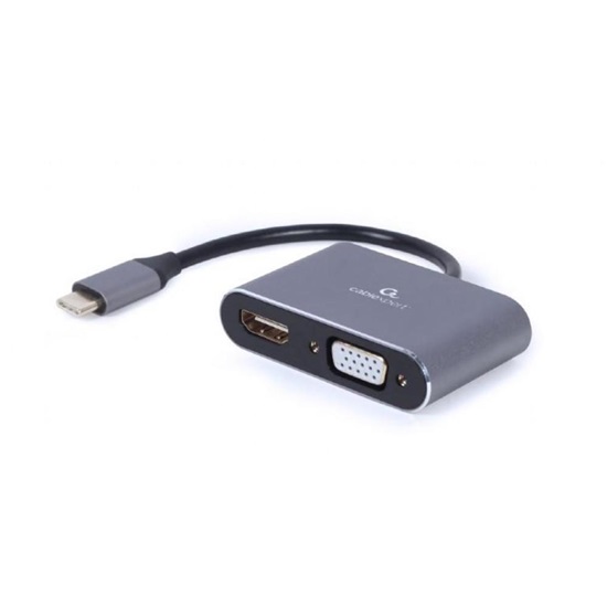 Gembird Adapter USB-C To HDMI VGA (A-USB3C-HDMIVGA-01) (GEMA-USB3C-HDMIVGA-01)-GEMA-USB3C-HDMIVGA-01