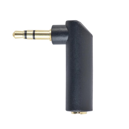 Gembird A-3.5m-3.5fl Audio Adapter Plug 3.5mm Right Angle Adapter 90deg Black (A-3.5M-3.5FL) (GEMA-3.5M-3.5FL)-GEMA-3.5M-3.5FL