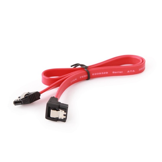 Gembird Cc-SATAm-data90 SATA Data Iii (6gb/s) Drive Cable 50cm Metal Latches Angled Red (CC-SATAM-DATA90) (GEMCC-SATAM-DATA90)-GEMCC-SATAM-DATA90