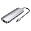VENTION Type-C to HDMI/USB 3.0*3/RJ45/SD/TF/TRRS 3.5mm/PD 100W Docking Station 0.15M Gray Aluminum Alloy Type (TOLHB) (VENTOLHB)-VENTOLHB