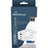 MediaRange 100W GaN Fast Charging Adapter 2x USB-C and 1x USB-A & USB-C Power Delivery and Quick Charge enabled White (MRMA123)-MRMA123