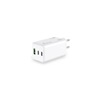 MediaRange 100W GaN Fast Charging Adapter 2x USB-C and 1x USB-A & USB-C Power Delivery and Quick Charge enabled White (MRMA123)-MRMA123
