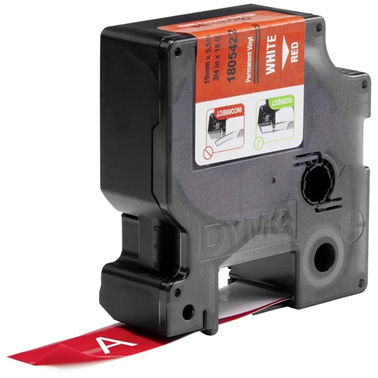 Ταινία Ετικετογράφου DYMO Ind Rhino Tape Vinyl White On Red 19mm (1805422) (DYM1805422)-DYM1805422