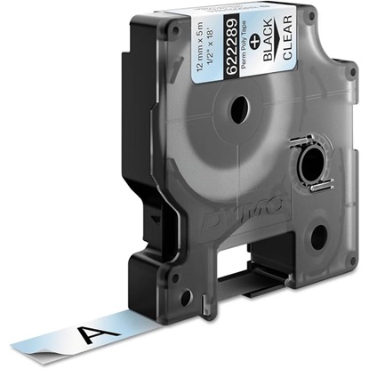 Ταινία Ετικετογράφου DYMO Ind Rhino Tape Permanent Polyester Black On Transparant 12mm (622289) (DYM622289)-DYM622289