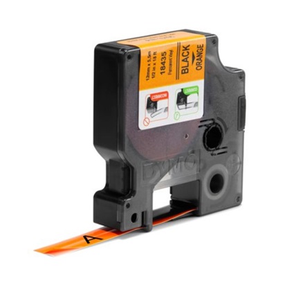 Ταινία Ετικετογράφου DYMO Ind Rhino Tape Vinyl Black On Oranje 12mm (S0718490) (DYM18435)-DYM18435