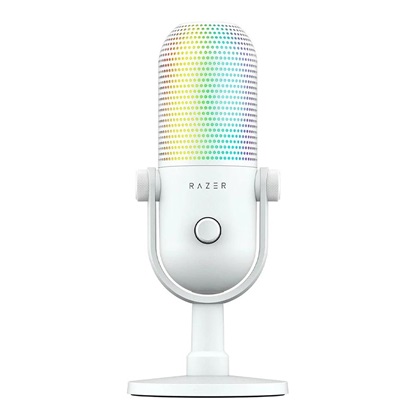 Razer Seiren V3 Chroma White RGB USB Condenser Microphone Gain Limiter Build-in Shock Absorb (RZ19-05060200-R3M1) (RAZRZ19-05060200-R3M1)-RAZRZ19-05060200-R3M1