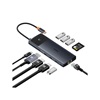 Baseus Metal Gleam Series USB-C Docking Station με HDMI/DisplayPort 4K PD Ethernet και σύνδεση 3 Οθονών Γκρι (B00061801123-00) (BASB00061801123-00)-BASB00061801123-00