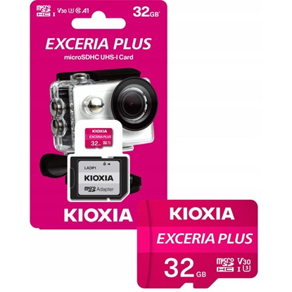 Kioxia Exceria Plus microSDHC 32GB Class 10 U3 V30 A1 UHS-I (LMPL1M032GG2) (KIOLMPL1M032GG2)-KIOLMPL1M032GG2
