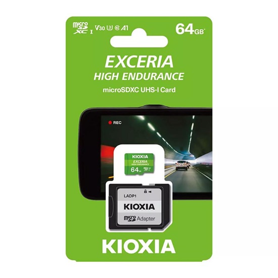 Kioxia Exceria High Endurance microSDHC 64GB Class 10 U1 V30 A1 UHS-I (LMHE1G064GG2) (KIOLMHE1G064GG2)-KIOLMHE1G064GG2