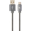 Gembird Cc- USB2s-amcm-2m-bg USB-C 2.0 Cable (Am/cm) Metal Plugs, Spiral Braid, 2m, Metallic Gray (CC-USB2S-AMCM-2M-BG) (GEMCC-USB2S-AMCM-2M-BG)-GEMCC-USB2S-AMCM-2M-BG