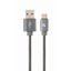 Gembird Cc- USB2s-amcm-1m-bg USB-C 2.0 Cable (Am/cm) Metal Plugs, Spiral Braid, 1m, Metallic Gray (CC-USB2S-AMCM-1M-BG) (GEMCC-USB2S-AMCM-1M-BG)-GEMCC-USB2S-AMCM-1M-BG