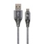 Gembird Cc- USB2b-amcm-2m-wb2 Premium USB-C 2.0 Cable (Am/cm) Metal Plugs, Braid, 2m, Gray/white (CC-USB2B-AMCM-2M-WB2) (GEMCC-USB2B-AMCM-2M-WB2)-GEMCC-USB2B-AMCM-2M-WB2
