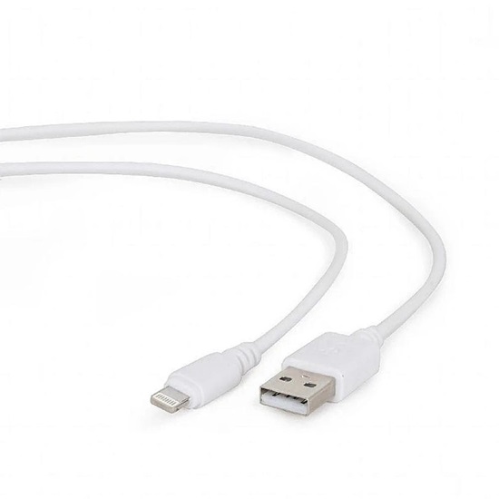 Gembird Cc- USB2-amlm-2m-w USB To 8-pin Cable Charging Transmission (Ipad,iphone5/6/7/8/x) 2m White (CC-USB2-AMLM-2M-W) (GEMCC-USB2-AMLM-2M-W)-GEMCC-USB2-AMLM-2M-W
