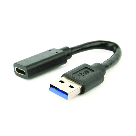 Gembird A- USB3-amcf-01 Adapter USB 3.1 A Male To USB Type-C Female, 10cm, Black (A-USB3-AMCF-01) (GEMA-USB3-AMCF-01)-GEMA-USB3-AMCF-01