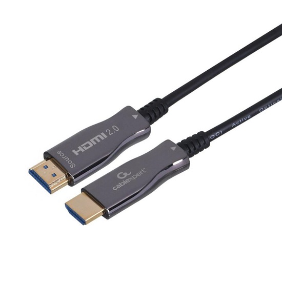 Gembird Active Optical HDMI 2.0 Cable HDMI male - HDMI male 20m Μαύρο (CCBP-HDMI-AOC-20M-02) (GEMCCBP-HDMI-AOC-20M-02)-GEMCCBP-HDMI-AOC-20M-02