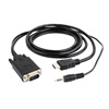 Gembird HDMI To VGA Mini Jack Converter 3m Black (A-HDMI-VGA-03-10) (GEMA-HDMI-VGA-03-10)-GEMA-HDMI-VGA-03-10