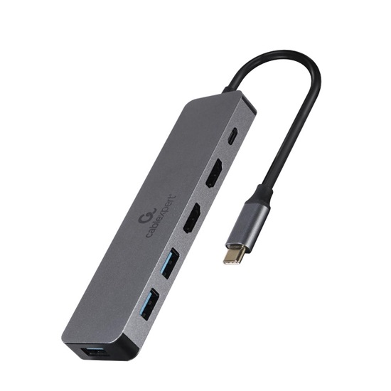 Gembird Multi Adapter USB Type-C 3in1 Silver Hub USB HDMI Pd (100w) (A-CM-COMBO3-03) (GEMA-CM-COMBO3-03)-GEMA-CM-COMBO3-03