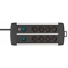 Brennenstuhl Premium-Alu-Line Technics extension lead 8-way Duo black 3m H05VV-F 3G1.5 with every 4 sockets switched (1391000908) (BNN1391000908)-BNN1391000908
