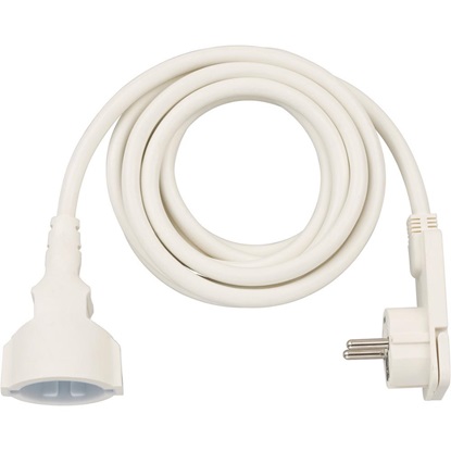 Brennenstuhl Quality Plastic Extension Cable with Flat Plug 3m H05VV-F3G1.5 white (1168980230) (BNN1168980230)-BNN1168980230