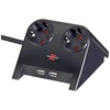 Brennenstuhl Desktop-Power USB-Charger with 2x USB-2.0 charger 2100mA 2-way socket, black polished 1.8m H05VV-F 3G1.5 (1153500222) (BNN1153500222)-BNN1153500222