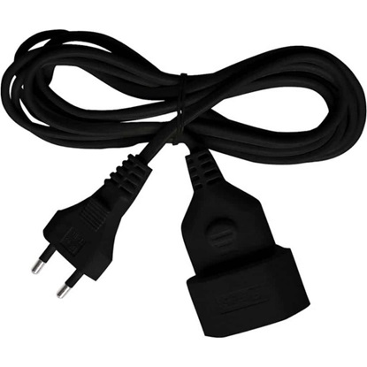 Brennenstuhl Plastic extension cable 5m black H03VVH2-F 2x0,75 (1161800) (BNN1161800)-BNN1161800