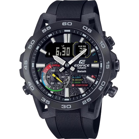 Casio Ρολόι Χρονογράφος Μπαταρίας με Μαύρο Καουτσούκ Λουράκι (ECB-40MP-1AEF) (CASECB-40MP-1AEF)-CASECB-40MP-1AEF