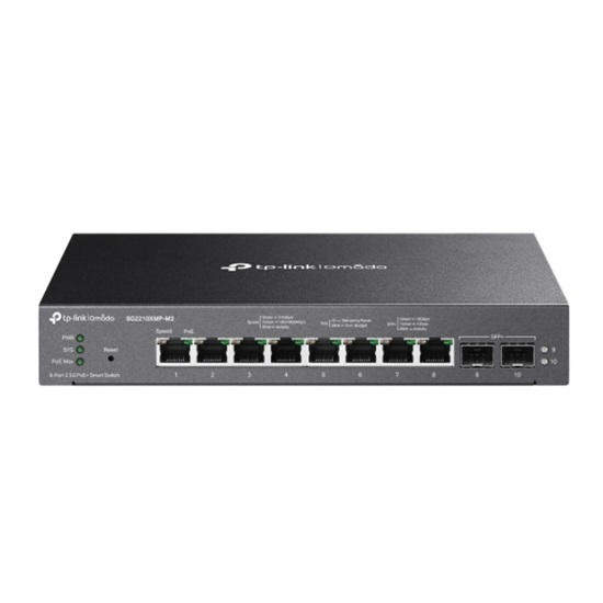 TP-Link Omada 8-Port 2.5GBASE-T and 2-Port 10GE SFP+ Smart Switch with 8-Port PoE+ (SG2210XMP-M2) (TPSG2210XMP-M2)-TPSG2210XMP-M2