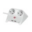 Brennenstuhl Desktop-Power USB-Charger with 2x USB-2.0 charger 2100mA 2-way socket, white polished 1.8m H05VV-F 3G1.5 (1153520222) (BNN1153520222)-BNN1153520222