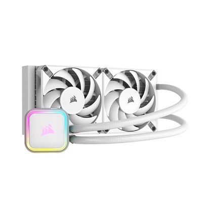 Corsair iCUE H100i RGB ELITE Liquid CPU Cooler - white 277mm x 120mm x 27mm radiator (CW-9060078-WW) (CORCW-9060078-WW)-CORCW-9060078-WW