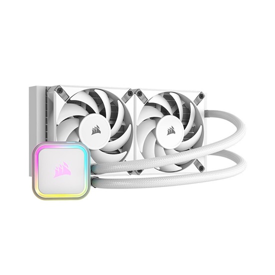Corsair iCUE H100i RGB ELITE Liquid CPU Cooler - white 277mm x 120mm x 27mm radiator (CW-9060078-WW) (CORCW-9060078-WW)-CORCW-9060078-WW