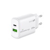 MediaRange 25W GaN Fast Charging Adapter (EU-Plug), 1x USB-C and 1x USB-A, USB-C® Power Delivery and Quick Charge enabled, White) (MRMA112-2)-MRMA112-2