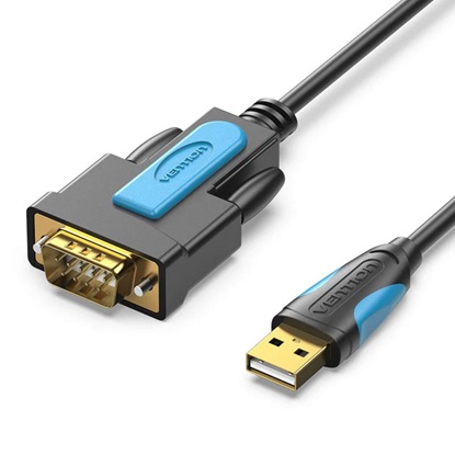VENTION USB 2.0 A Male to DB-9 RS232 Serial Adapter Cable 1M Black (VAS-C02-B100) (VENVAS-C02-B100)-VENVAS-C02-B100