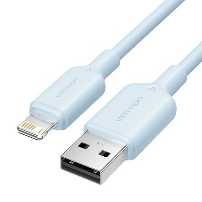VENTION USB 2.0 A Male to Lightning Male 2.4A Cable 2M Blue PVC Type (LAMSH) (VENLAMSH)-VENLAMSH