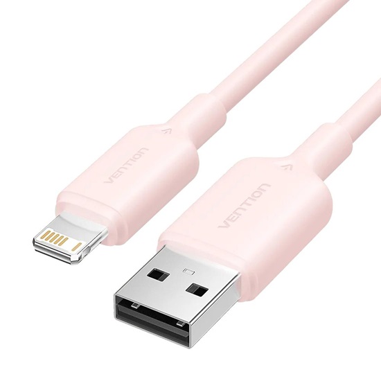 VENTION USB 2.0 A Male to Lightning Male 2.4A Cable 1M Pink PVC Type (LAMPF) (VENLAMPF)-VENLAMPF