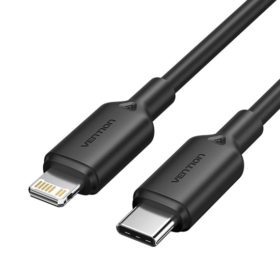 VENTION Type-C Male to Lightning Male 3A Cable 2M Black PVC Type (LAKBH) (VENLAKBH)-VENLAKBH