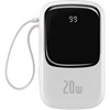 Baseus Powerbank Qpow PRO with Lightning cable, USB-C port and USB 20000mAh, 20W  White (PPQD060202) (BASPPQD060202)-BASPPQD060202