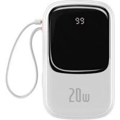 Baseus Powerbank Qpow PRO with Lightning cable, USB-C port and USB 20000mAh, 20W  White (PPQD060202) (BASPPQD060202)-BASPPQD060202