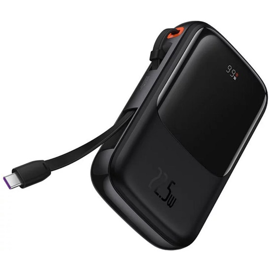 Baseus Powerbank Qpow PRO with cable, 10000mAh, 22.5W Black (PPQD060101) (BASPPQD060101)-BASPPQD060101