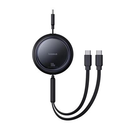 Baseus Καλώδιο USB-C 2W1 Bright Mirror, C+C / 100W / 1m czarny (P10318602111-00) (BASP10318602111-00)-BASP10318602111-00
