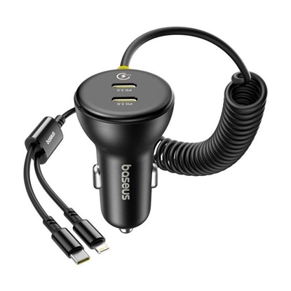 Baseus Φορτιστής αυτοκινήτου 60W USB-C + καλώδιο Lightning Μαύρο (C00035902121-00) (BASC00035902121-00)-BASC00035902121-00