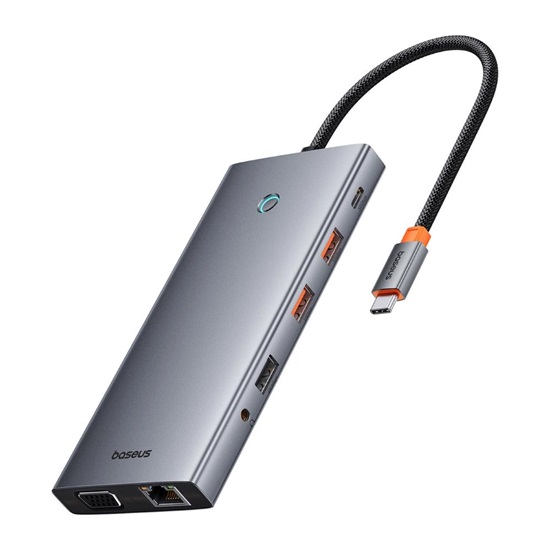 Baseus Hub 13in1 PortalJoy USB-C to HDMI+DP+VGA+C+USB+PD+RJ45+SD/TF+3.5mm grey (B00053002811-01) (BASB00053002811-01)-BASB00053002811-01