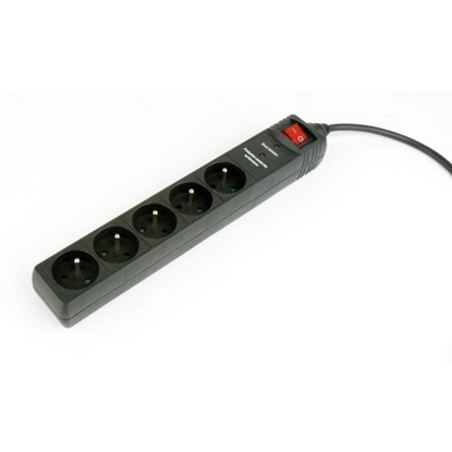 Gembird Power Strip 5 X French Socket/3m (SPF5-C-10) (GEMSPF5-C-10)-GEMSPF5-C-10