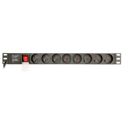 Gembird Rack Power Distribution Unit (Pdu), 8 Fr Sockets, 1u, 16a, Schuko Plug 3m (EG-PDU-014-F) (GEMEG-PDU-014-F)-GEMEG-PDU-014-F