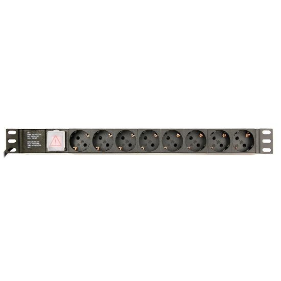 Gembird Rack Power Strip (Pdu), 8 Schuko Sockets, 1u, 16a, 3m Schuko Plug (EG-PDU-014) (GEMEG-PDU-014)-GEMEG-PDU-014