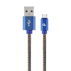 Gembird USB Type-C Cable (Metal Connectors Nylon Braid In Denim - Jeans) 1m (CC-USB2J-AMCM-1M-BL) (GEMCC-USB2J-AMCM-1M-BL)-GEMCC-USB2J-AMCM-1M-BL