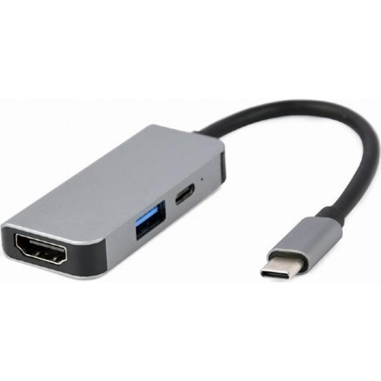 Gembird Hub USB-C Pd HDMI USB 3.1 (A-CM-COMBO3-02) (GEMA-CM-COMBO3-02)-GEMA-CM-COMBO3-02