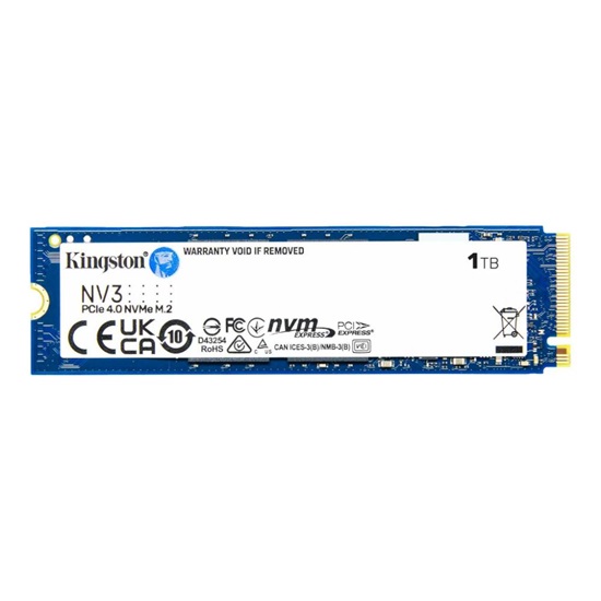 Kingston NV3 1TB PCIe 4.0 NVMe R6000/W2200 MB/s SSD (SNV3S/1000G) (KINSNV3S-1000G)-KINSNV3S-1000G