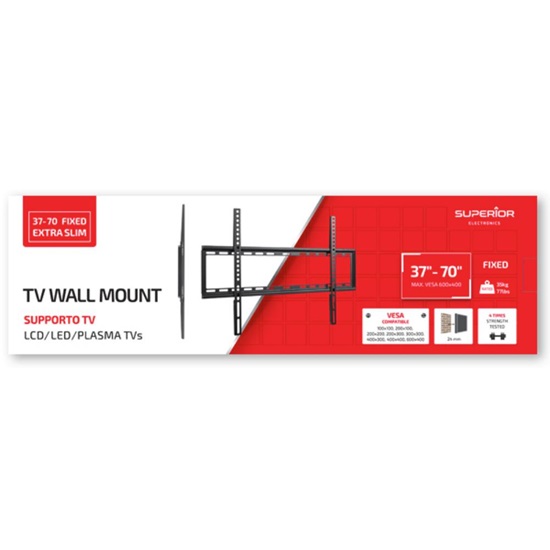 Superior Επιτοίχια Βάση Τηλεόρασης Fixed Extra Slim 37"-86" (SUPSTV006) (SPRSUPSTV006)-SPRSUPSTV006