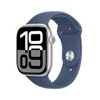 Apple Watch Series 10 GPS 46mm Silver Aluminium Case with Denim Sport Band - S/M (APPMWWL3QFA)-APPMWWL3QFA